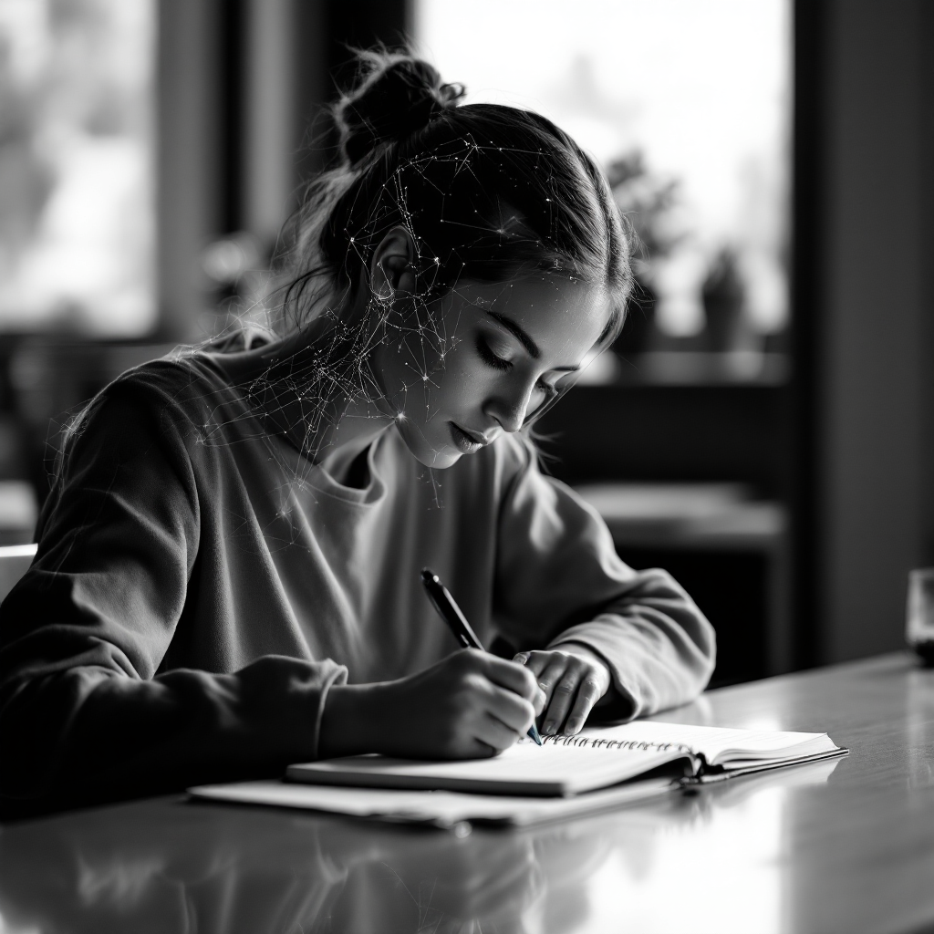 Girl writing journal